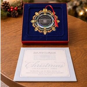 White House 2002  Historical Association Christmas Ornament Boxed
